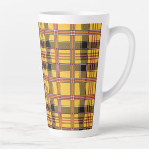 Plaid Fabric Texture Brown Stripes-52628 Latte Mug