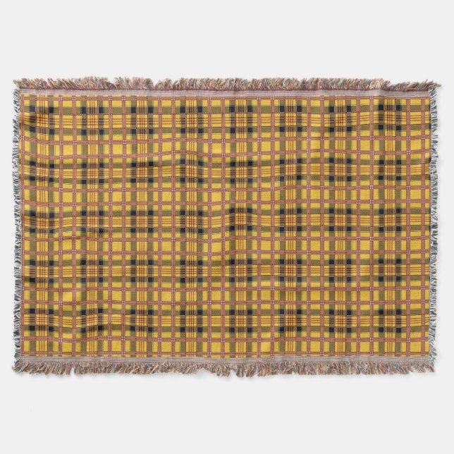 Plaid Fabric Texture Brown Stripes-52628 Throw Blanket (Front)