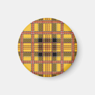 Plaid Fabric Texture Brown Stripes Magnet