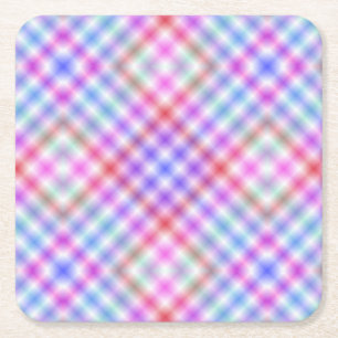 Plaid Fabric Texture Pattern Square Paper Coaster