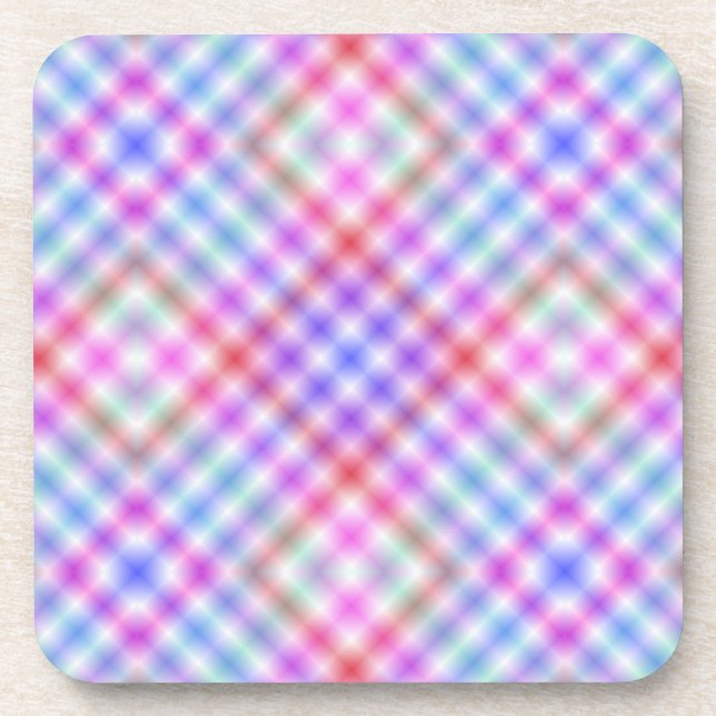 Plaid Fabric Texture Stripes Pattern-18848 Coaster (Front)