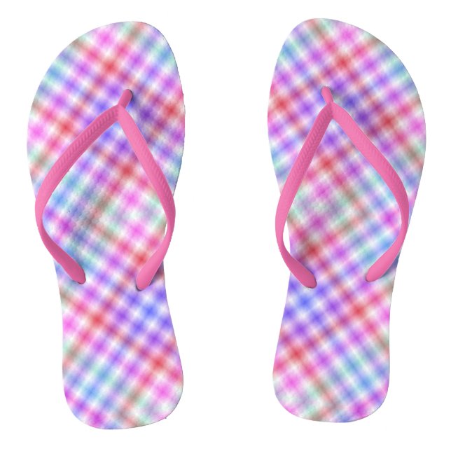 Plaid Fabric Texture Stripes Pattern-18848 Thongs (Footbed)