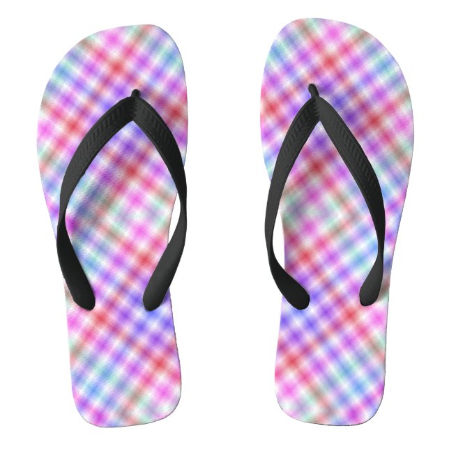 Plaid Fabric Texture Stripes Pattern-18848 Thongs (Footbed)