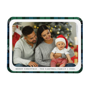 Plaid Family Christmas Photo Campbell Tartan Magnet