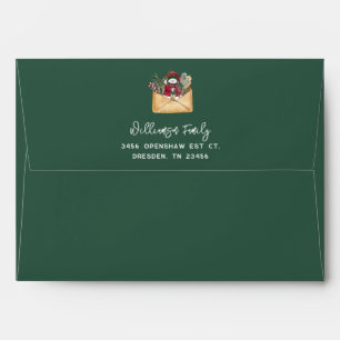 Plaid Family Holidays Return Address Envelope