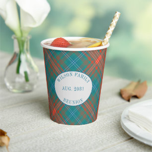 Plaid Family Reunion Rustic Clan Wilson Tartan Paper Cups