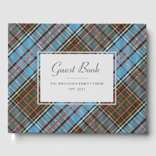 Plaid Farmhouse Rustic Custom Family Tartan Guest Book