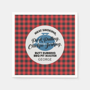 Plaid Fathers Day Rustic BBQ Dad Personalised Napkin