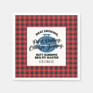 Plaid Fathers Day Rustic BBQ Dad Personalised Napkin
