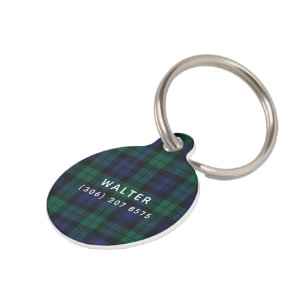 Plaid Festive Classic Rustic Green Tartan Pet Tag