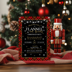Plaid Flannel and Friends Christmas Party  Invitation