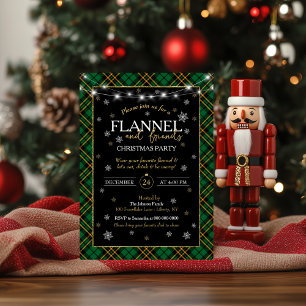 Plaid Flannel and Friends Christmas Party  Invitation