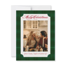 Plaid Flannel Family Photo Christmas Holiday Card