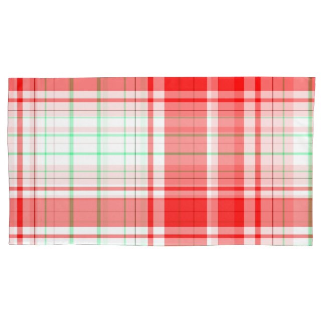 Plaid Fleece Blanket,  60"x80"  Pillowcase (Front-Left)