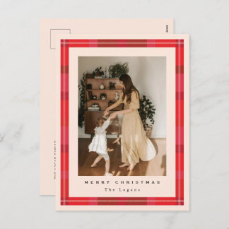 Plaid Frame Holiday Postcard
