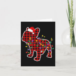 Plaid French Bulldog Christmas Pyjamas Family Dog Card