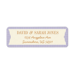 Plaid Gingham Check Pattern Fabric Crafts Label Return Address Label