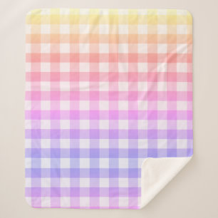 Plaid Gingham Country Pink Purple  Modern Simple Sherpa Blanket