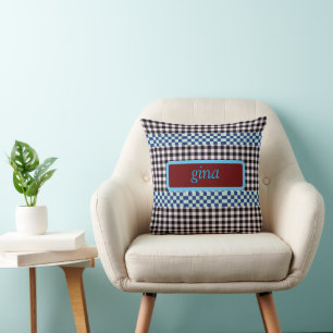 Plaid Gingham Personalised Cushion