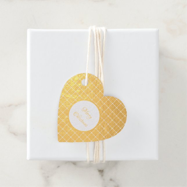 Plaid Gold Foil Favour Tags (With Box)