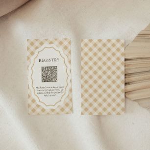 Plaid Goose Baby Shower QR Code Gift Registry Card