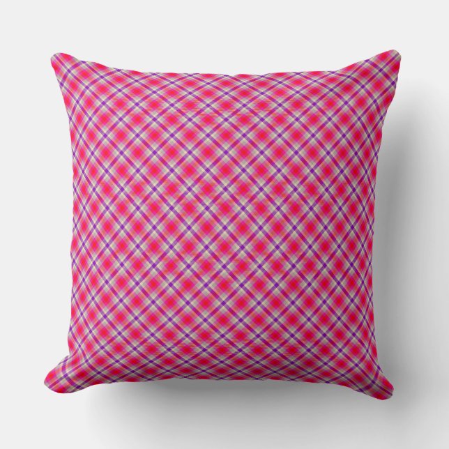 Plaid Grade A Cotton Throw Pillow (Front)
