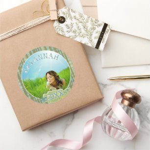 Plaid Graduation Photo Stickers