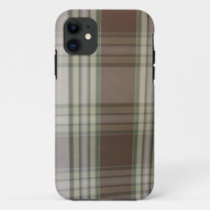 Plaid - Green and White iPhone 11 Case