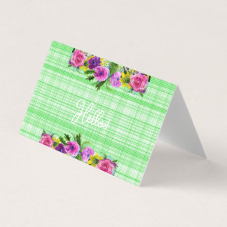 Plaid Green Blank Inside Greeting Card