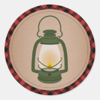 Plaid Green Camping Lantern