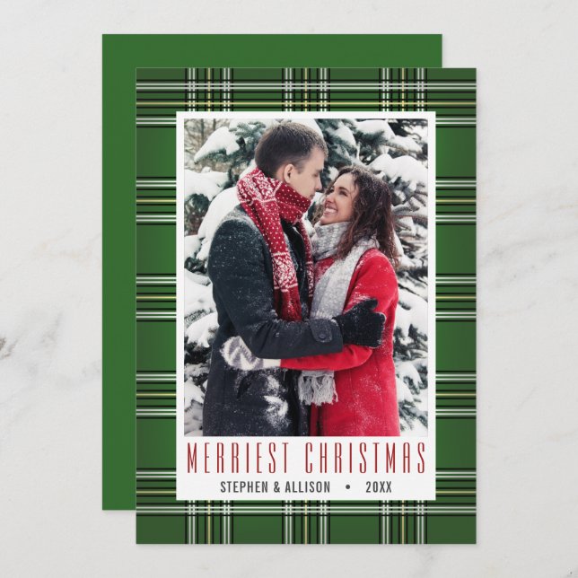 Plaid Green Classic | Holiday Photo (Front/Back)