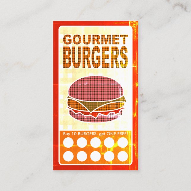 plaid hamburgers loyalty card (Front)