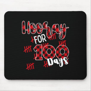 Plaid Happy 100th Day Of School Hooray For 100 Day Mouse Pad