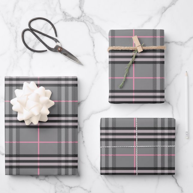 Plaid Hatter Wrapping Paper Sheet (Front)