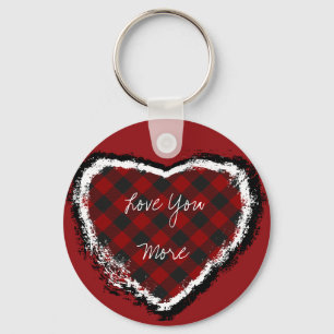 Plaid heart, Love You More Key Ring
