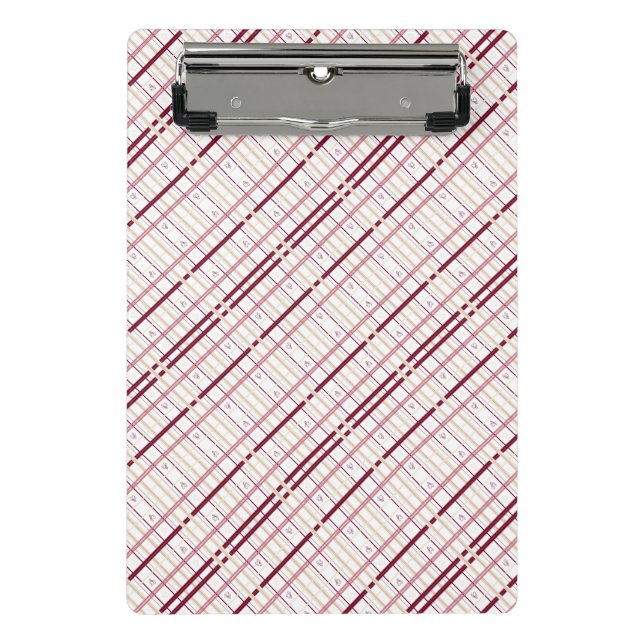 Plaid Hearts Clipboard – Whimsical Burgundy Design (Front)