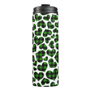 Plaid Hearts Thermal Tumbler