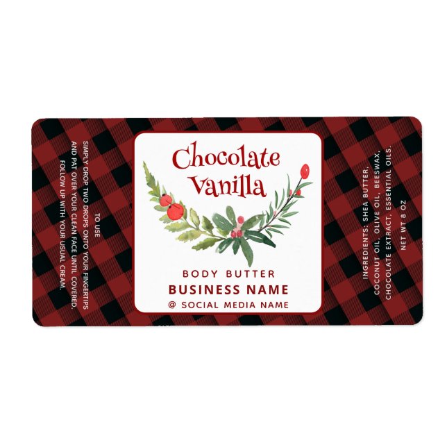 Plaid Holiday holly brunch typography product  (Front)