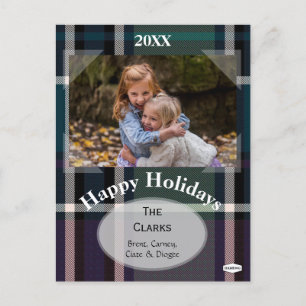 Plaid Holiday Postcard by HAMbWG