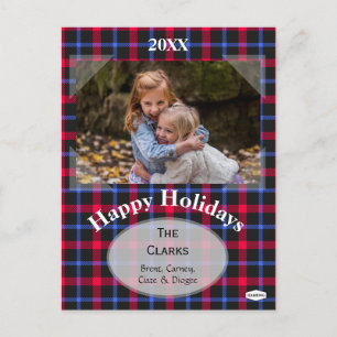 Plaid Holiday Postcard by HAMbWG