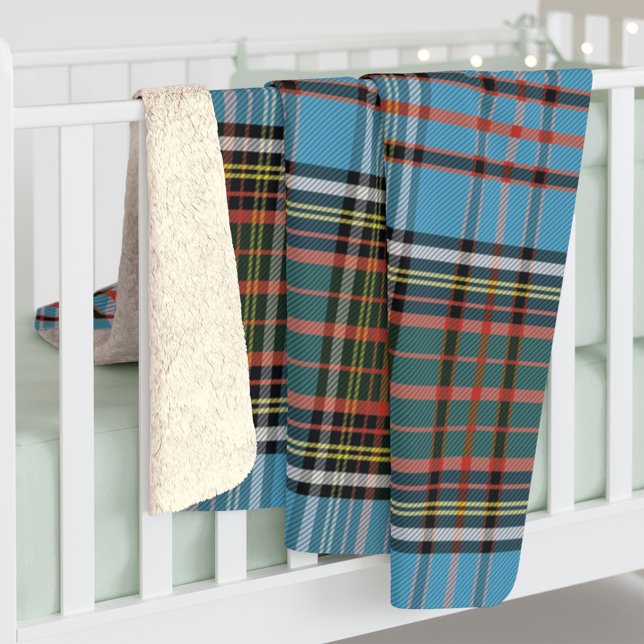 Plaid Home Sweet Home Tartan Anderson Personalised Sherpa Blanket (Creator Uploaded)