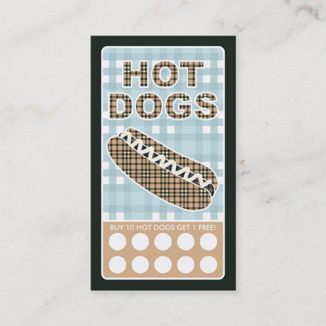 plaid hot dog loyalty card (Front)
