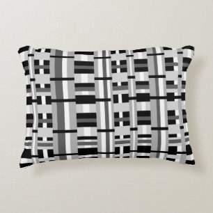 Plaid in Black White & Grey Decorative Cushion