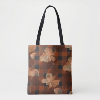 Plaid in Blooms Tote Bag