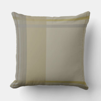 plaid in gold, silver copper, greys & beiges cushion