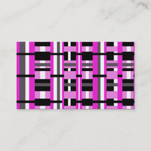 Plaid in Pink, Black, White & Grey Business Card