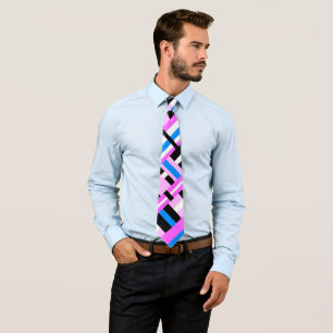 Plaid in Pink & Blue Modern Pattern Tie