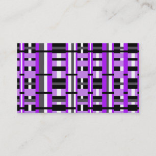 Plaid in Purple, Black, White & Gray Business Card