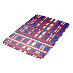 Plaid in Red, White & Blue Bath Mat