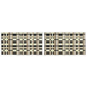 Plaid in Taupe, Tan, Black, White Modern Pillowcase